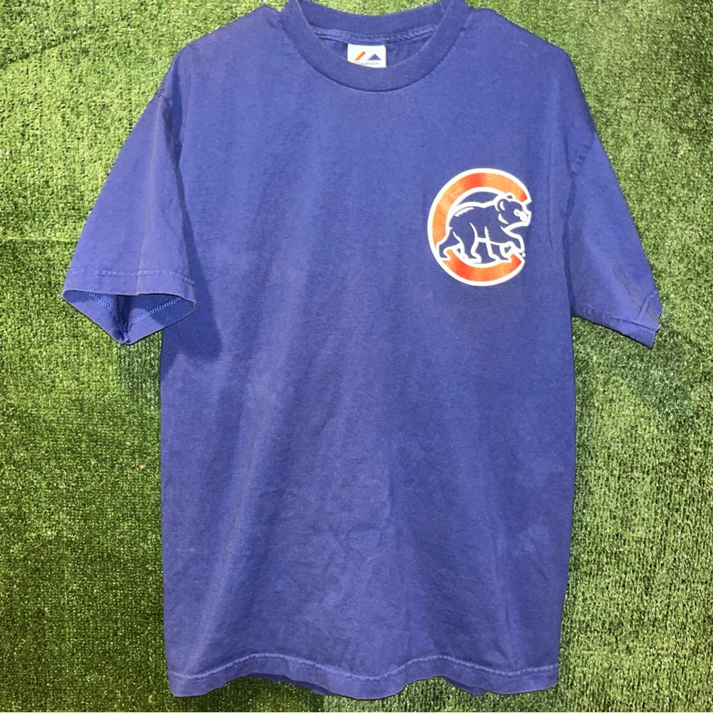 Chicago Cubs Vintage Y2K Blue FUKUDOME #1 Shirt L Majestic tag MLB NL